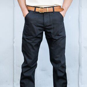 GREASE POINT Workwear - Standard Jean - 14 oz Japanese Black Canvas - 33/33